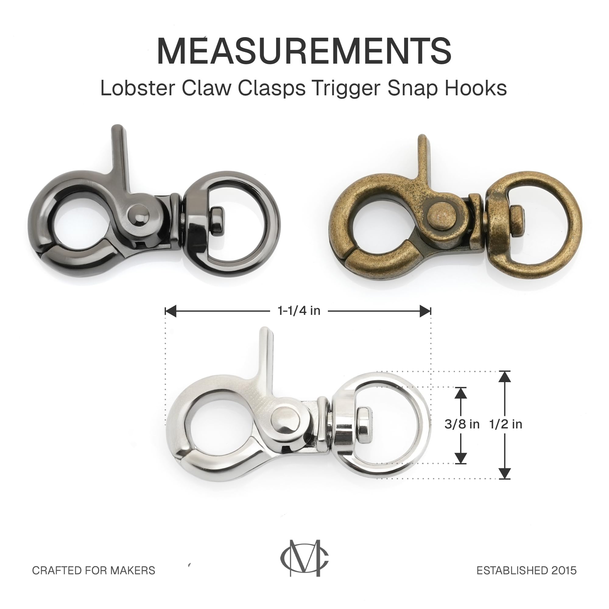 Amazon.com: CRAFTMEMORE Lobster Claw Clasps Trigger Snap Hooks 1 1